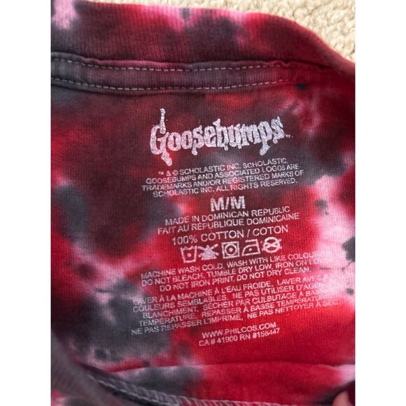 Goosebumps Men's M T-Shirt Night of the Living Dummy Black/Red Tie-Dye - Picture 3 of 4